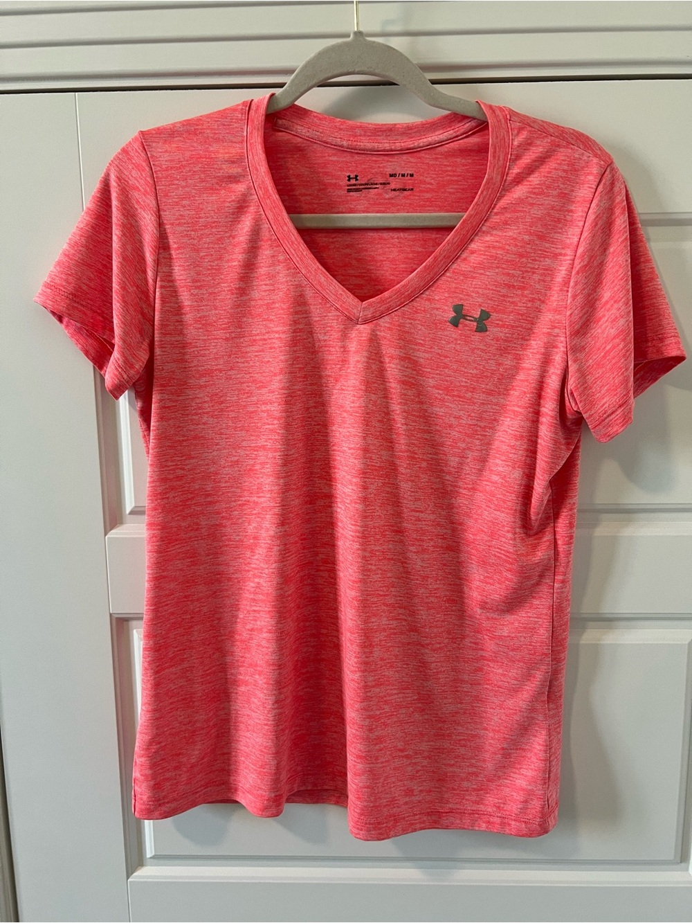 Under Armour Women’s Heather Coral V-Neck Short Sleeve Tee